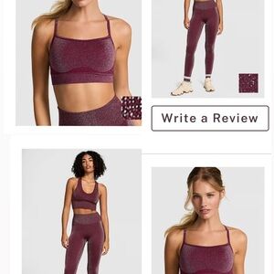 Rare! XS Victoria's Secret Wild Rose Bling Seamless Leggings & Seamless Air Bra!